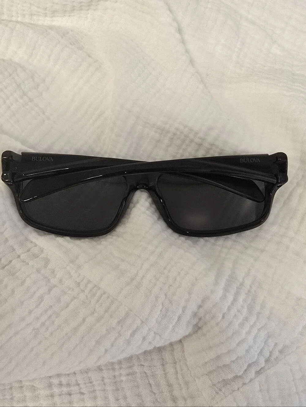 Bulova Coronado Wraparound Sunglasses Shiny Black 62-16-136 Unisex Vintage Style